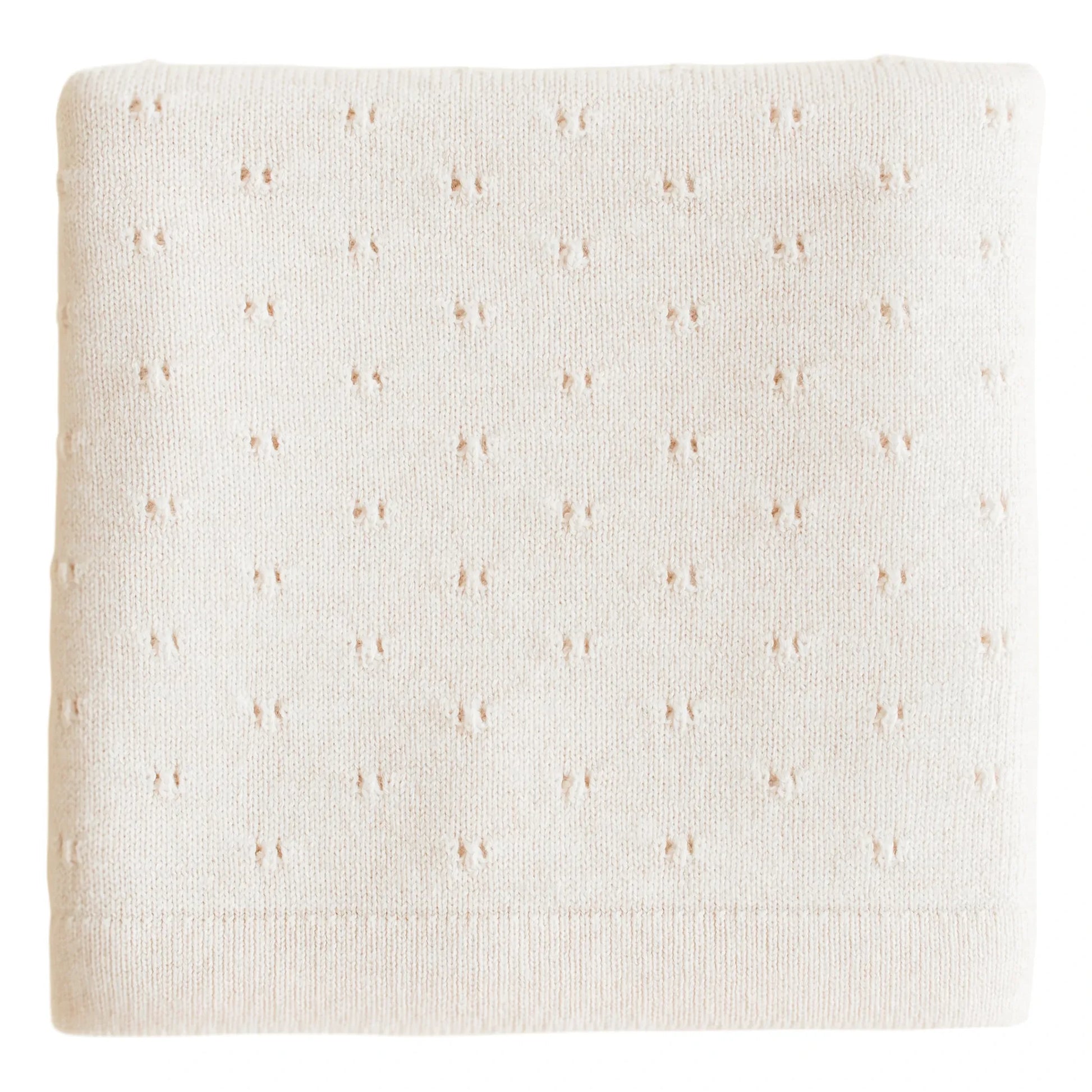 Hvid - Bibi Pointelle Merino Wool Blanket | Cream