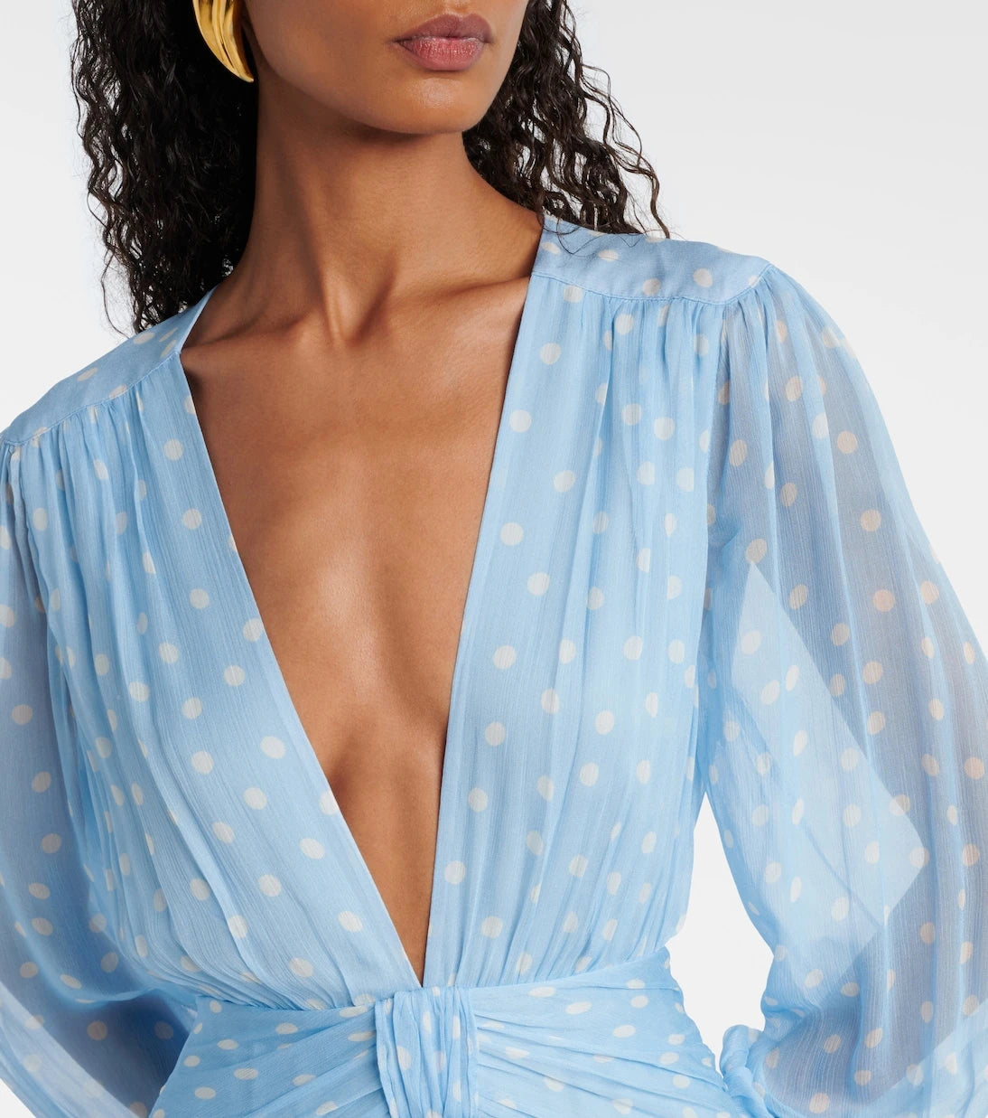 Rixo - Meera polka-dot shirred gown
