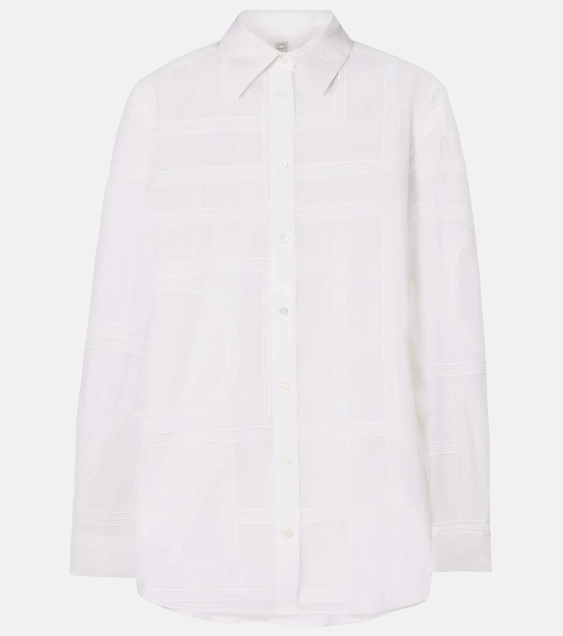Toteme - Embroidered cotton and silk voile shirt