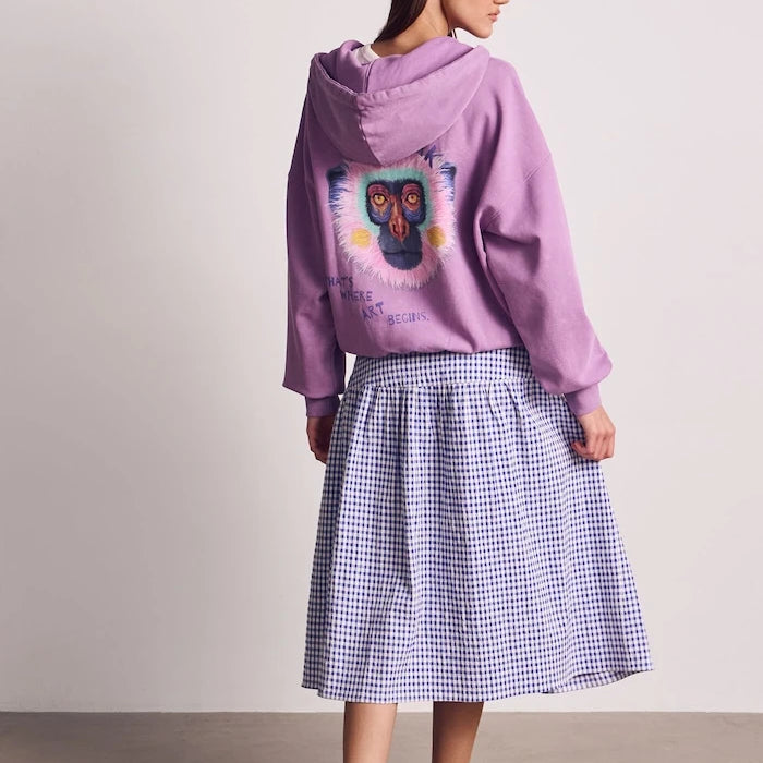 Medicine kadın pamuklu fermuarlı kapüşonlu sweatshirt
