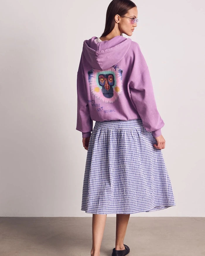 Medicine kadın pamuklu fermuarlı kapüşonlu sweatshirt