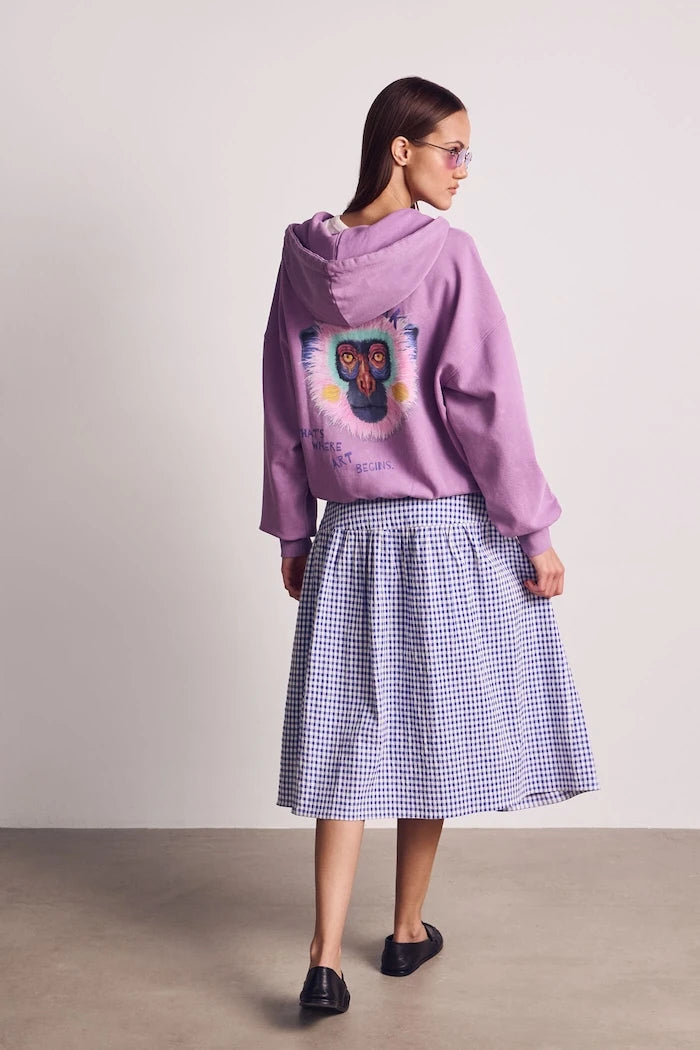 Medicine kadın pamuklu fermuarlı kapüşonlu sweatshirt