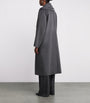Róhe Grey Wool Double-Layered Scarf Coat