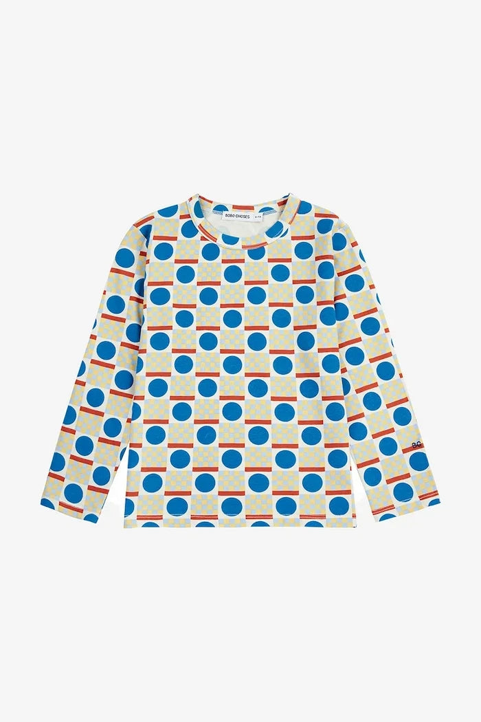 Bobo Choses Geometric Scacs Çocuk Uzun Kollu Bluz