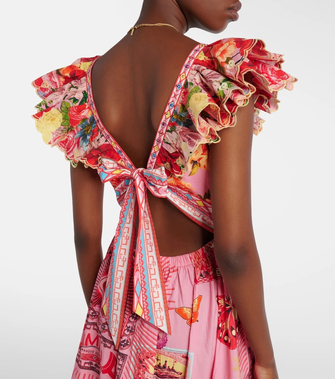 Camilla - Collage Kingdom tiered cotton maxi dress