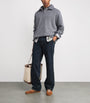 FRAME Grey Wool-Cotton Half-Zip Sweater
