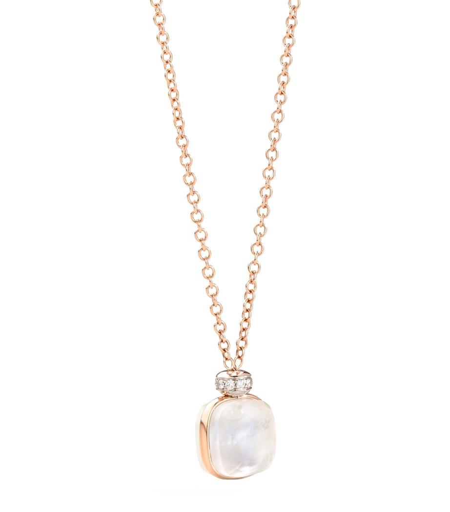 Pomellato Mixed Gold, White Topaz and Diamond Nudo Necklace
