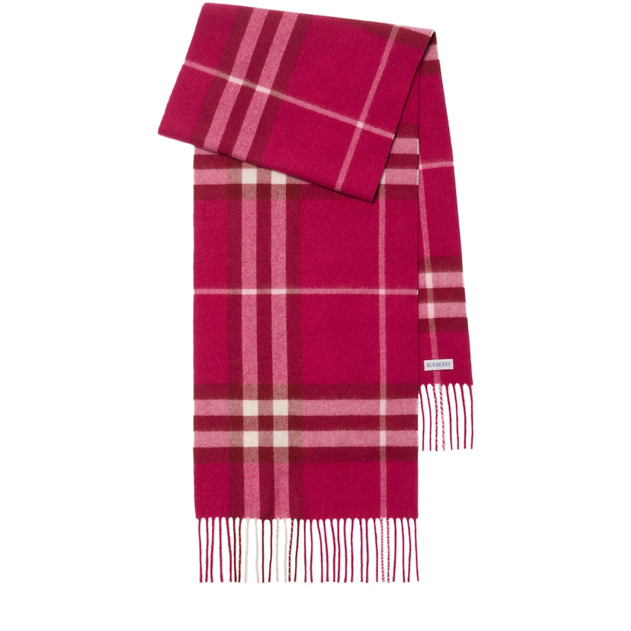 Burberry Pink Cashmere Check Scarf