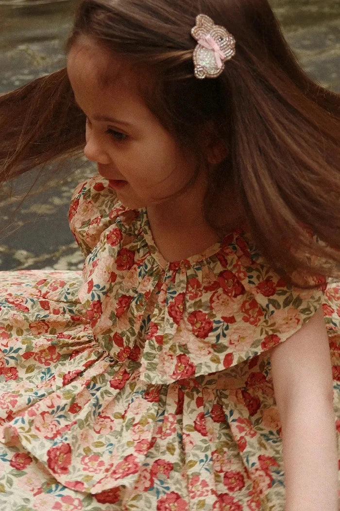 Konges Sløjd BELLA FRILL DRESS GOTS Çocuk Pamuk Elbise