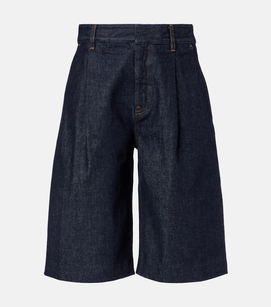 Frame - Tailored low-rise denim wide-leg shorts