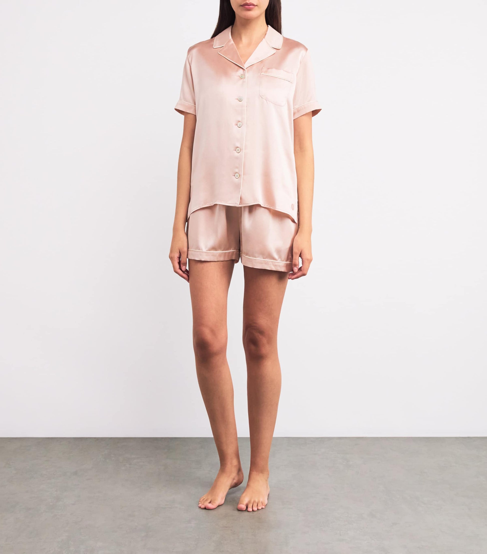 Harrods Pink Silk Short Pyjama Set