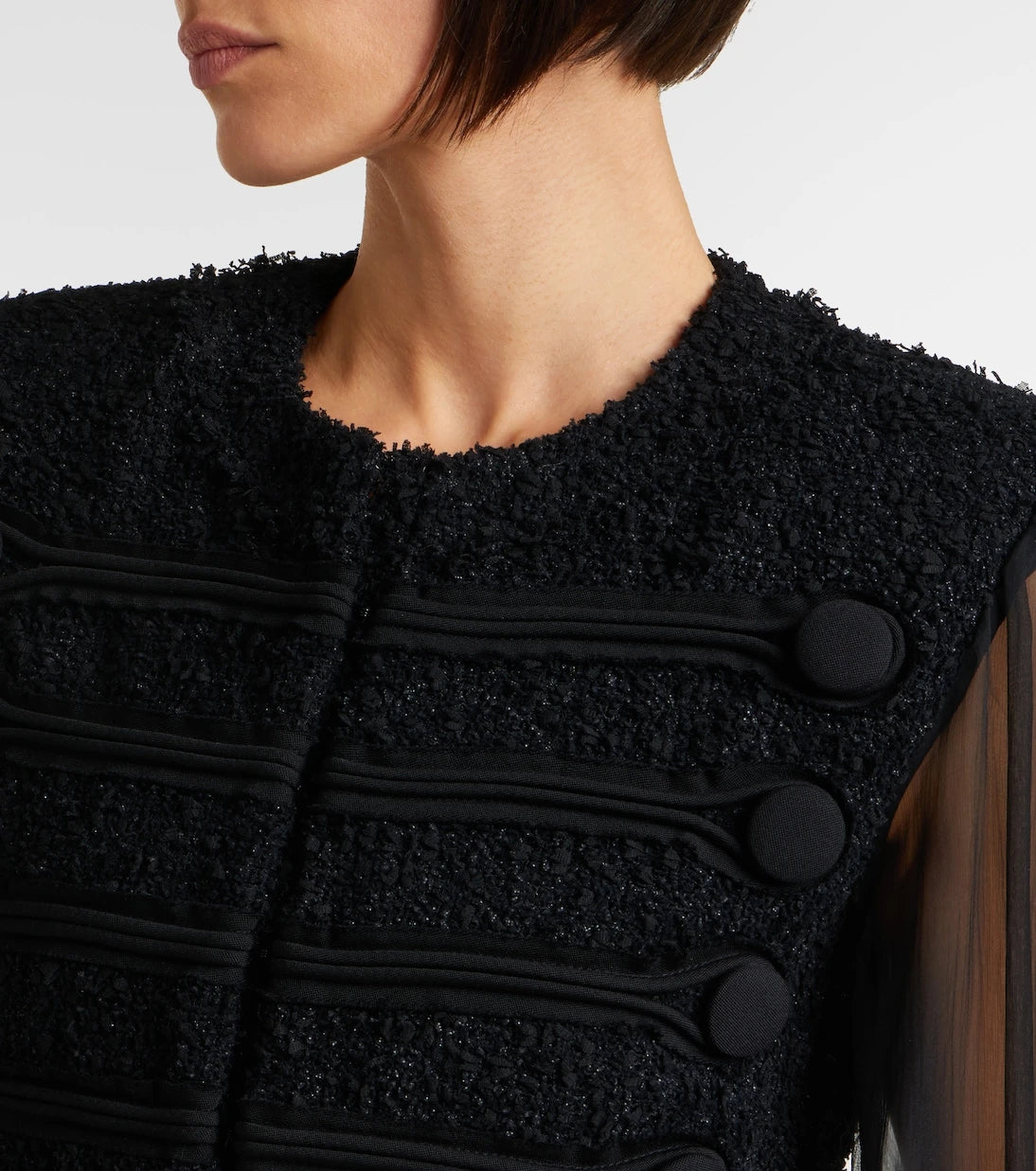 Balmain - Silk-trimmed bouclé jacket