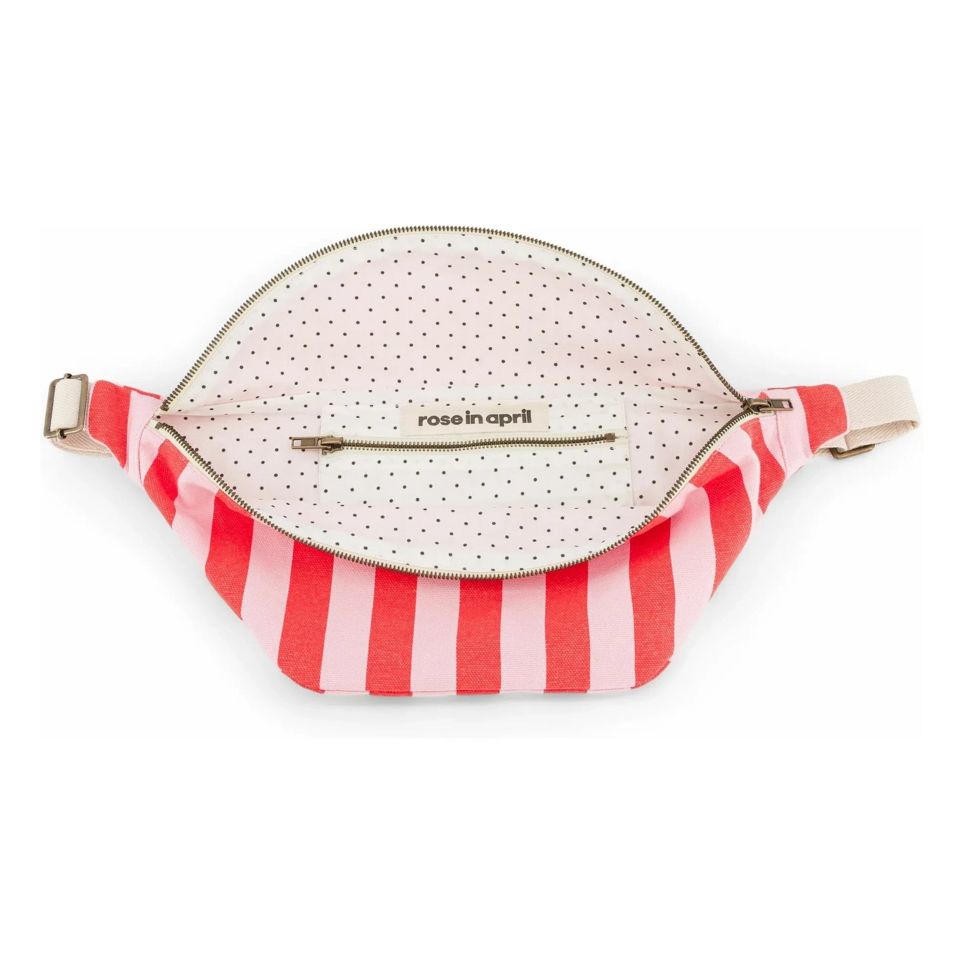 Rose in April - Striped fanny pack | Red