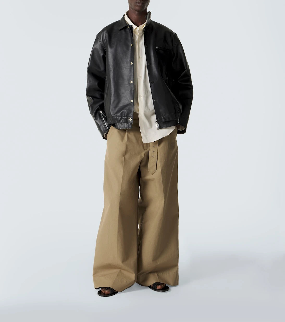 Sacai - Leather blouson jacket