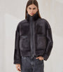 Brunello Cucinelli Black Shearling-Leather Jacket