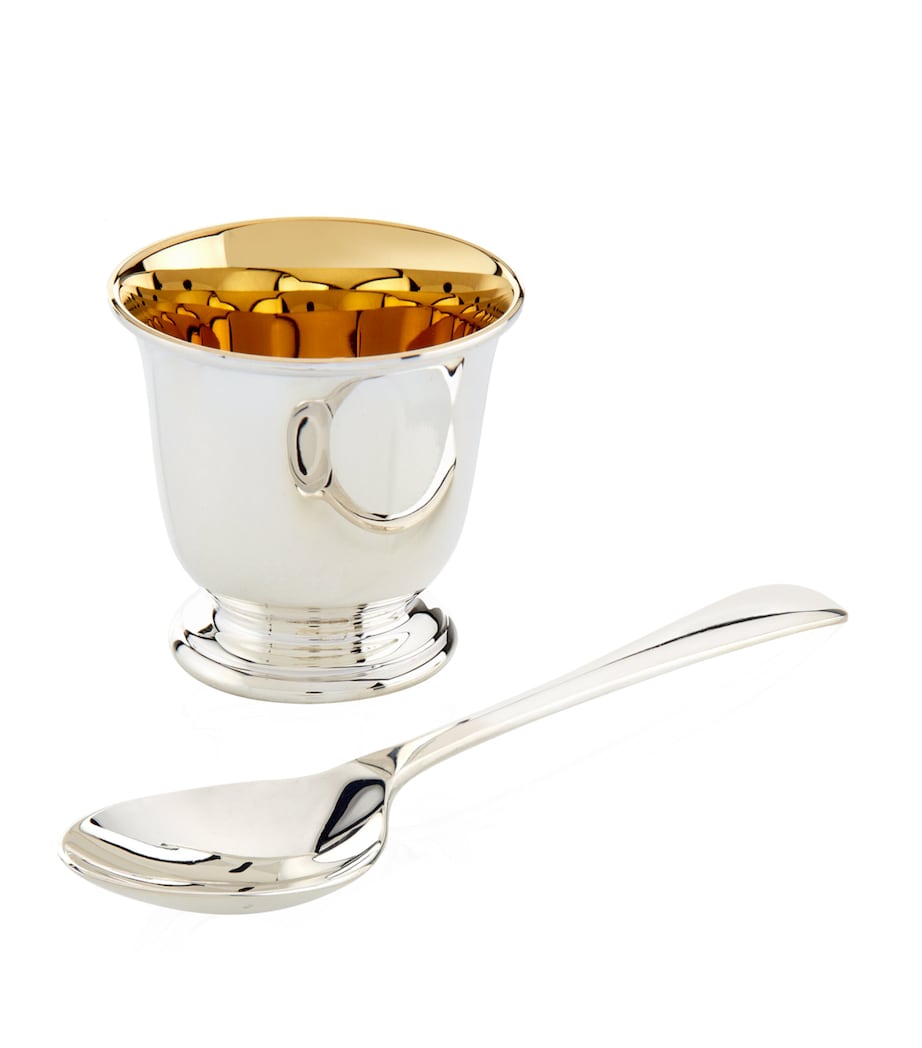 Sterling Silver Egg Cup and Spoon in Presentation Case