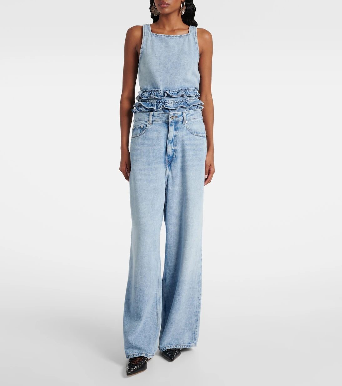 Ganni - Mid-rise wide-leg jeans