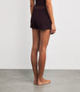 Skims Burgundy Stretch-Cotton Ribbed Boxer Shorts