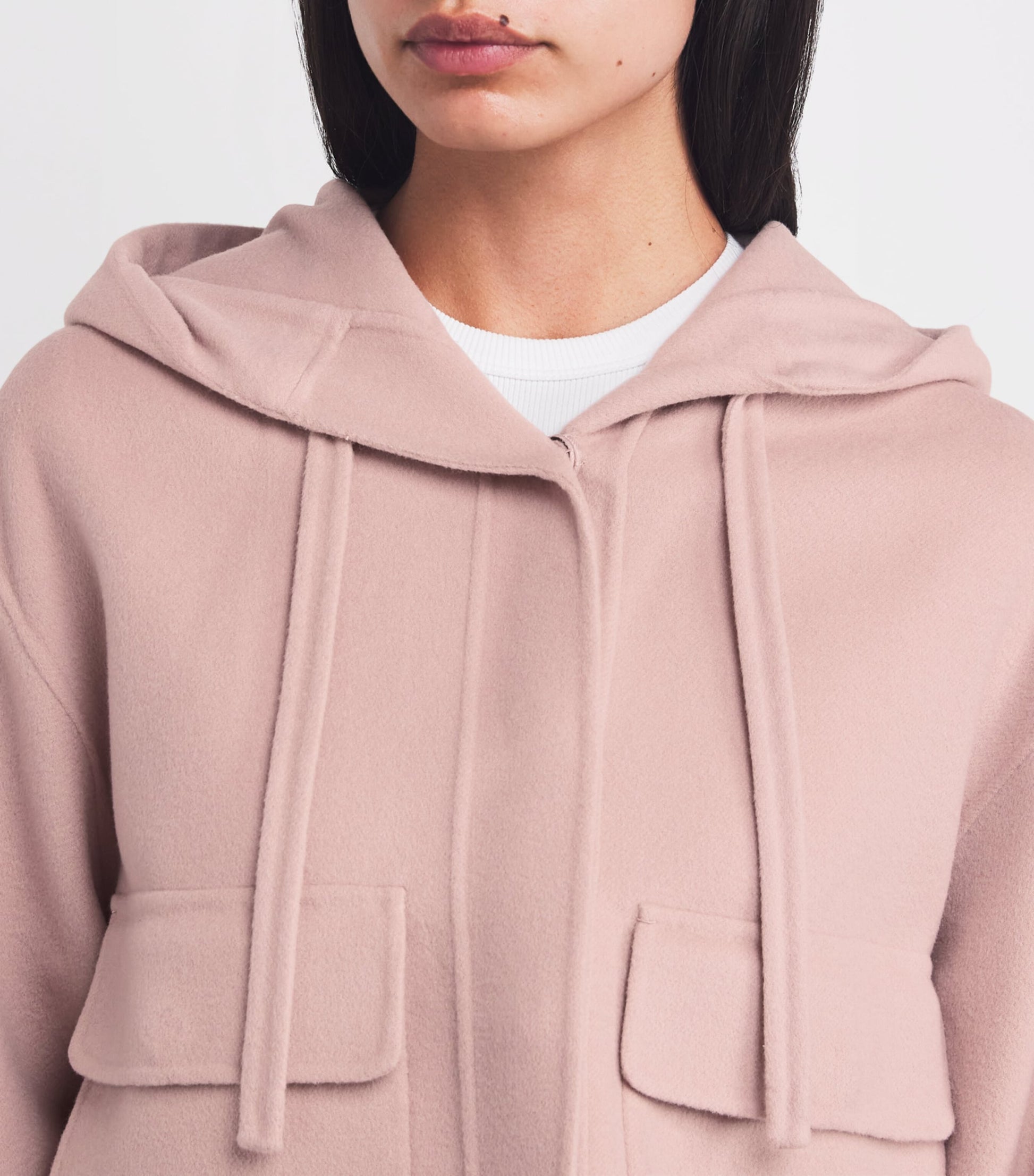 Weekend Max Mara Pink Wool-Blend Hooded Jacket
