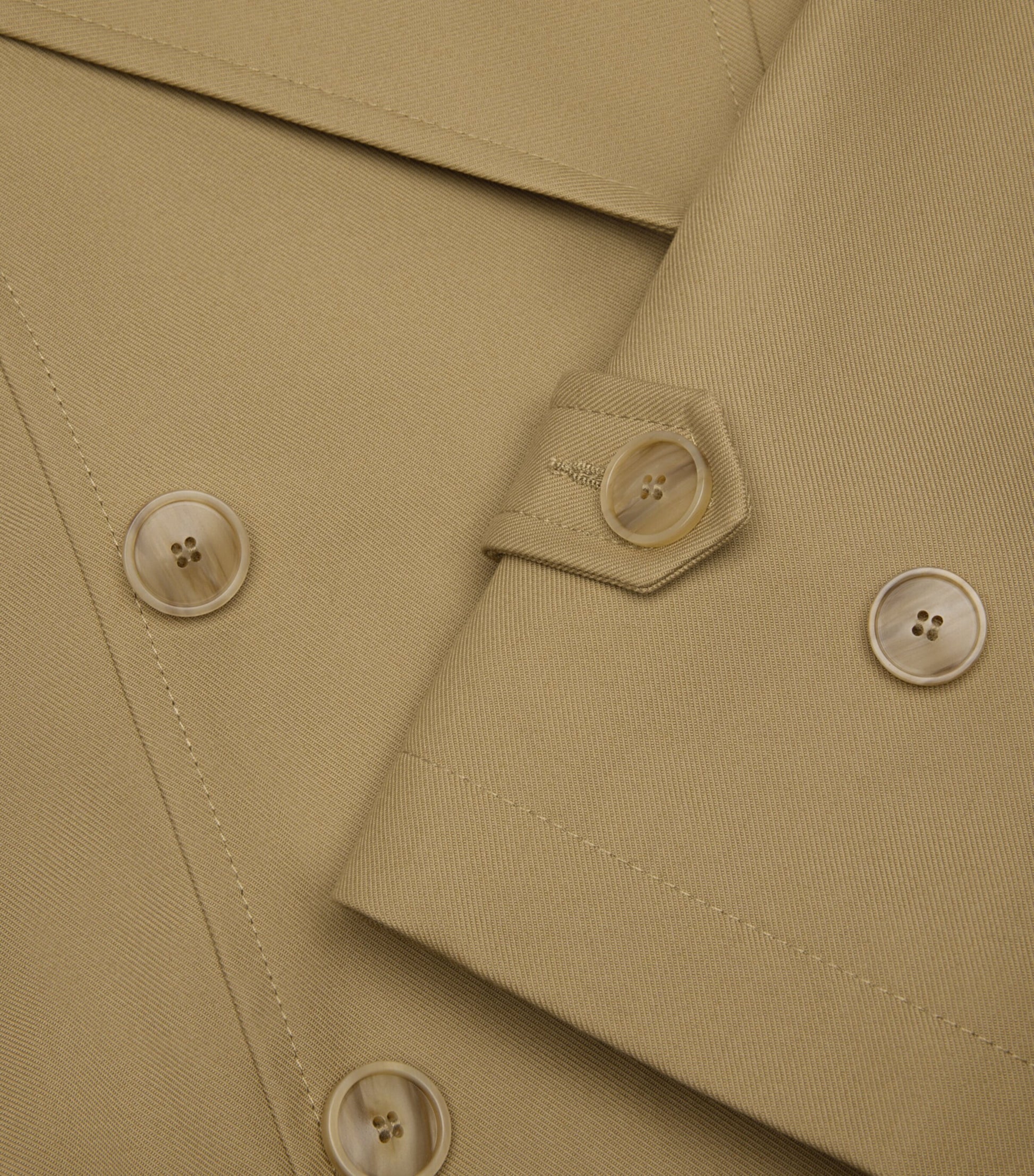 Cotton Oversized Short Trench Coat BEIGE