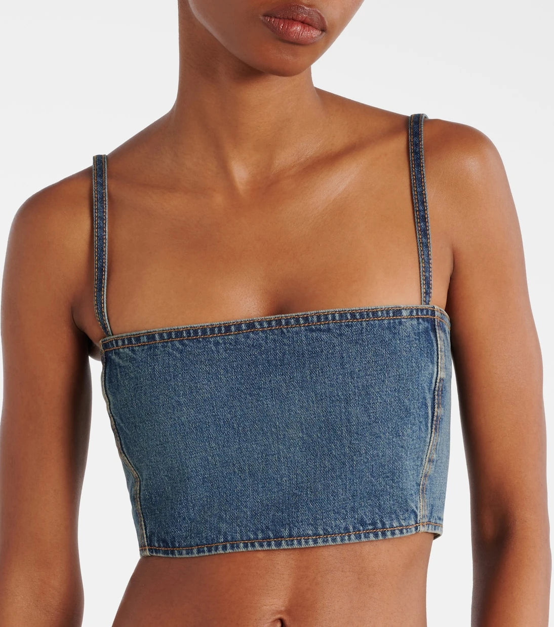 Alaïa - Denim crop top