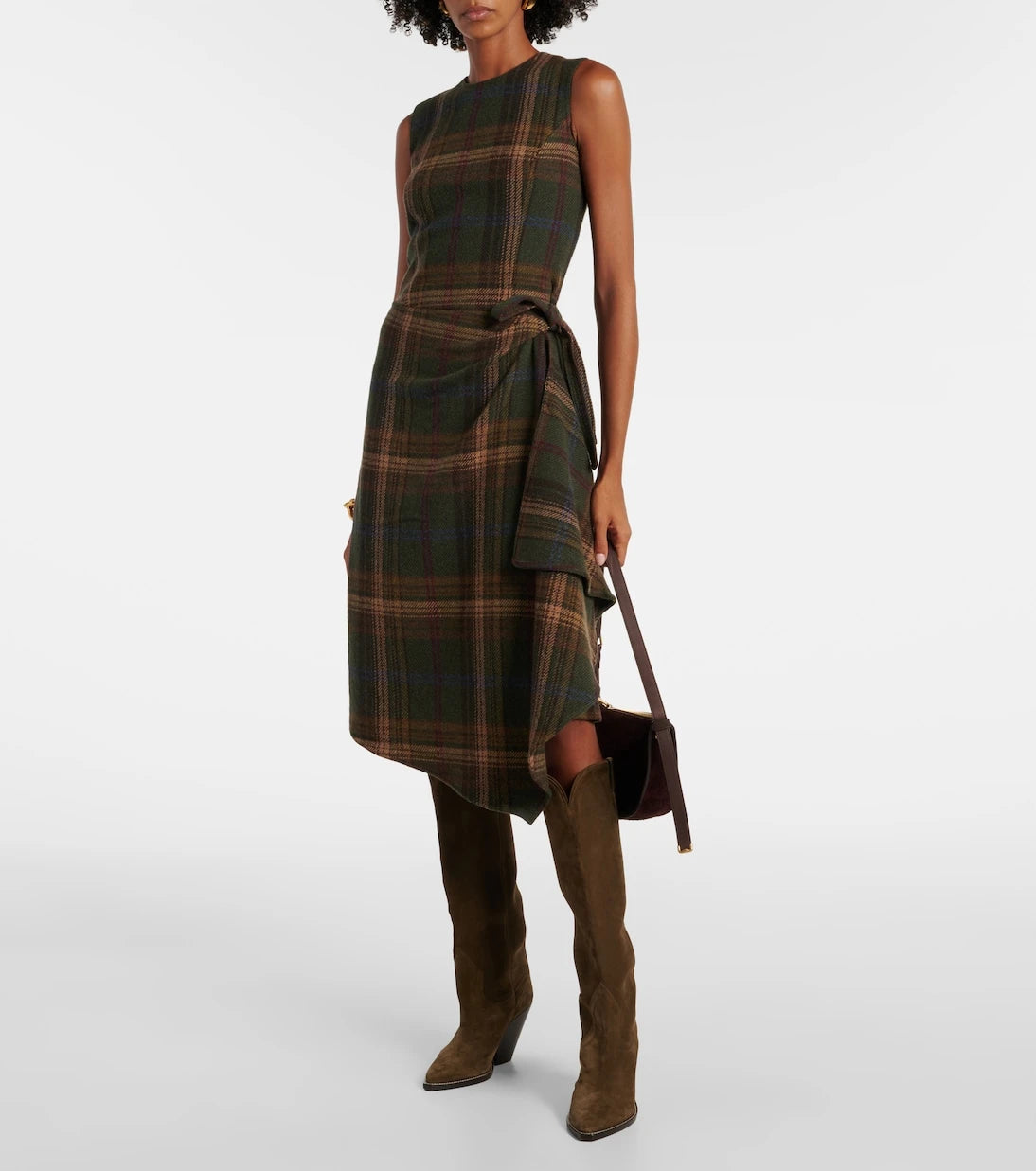Polo Ralph Lauren - Plaid wool-blend midi dress