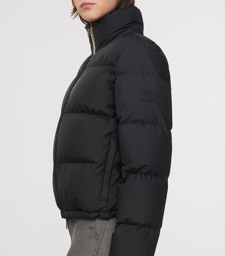 Burberry Black Checker-Tape Ambleside Puffer Jacket