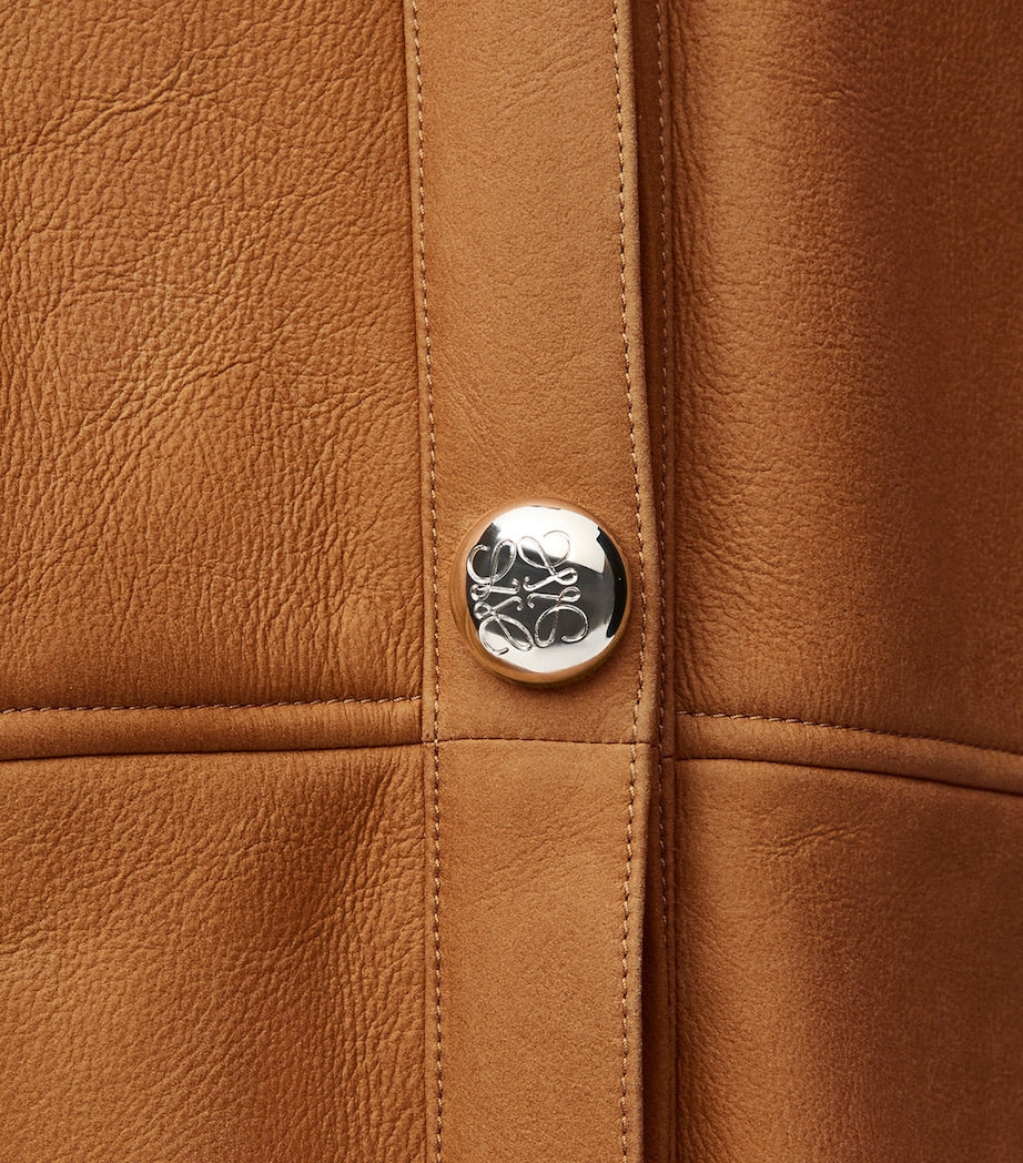 LOEWE Brown Shearling Cardigan