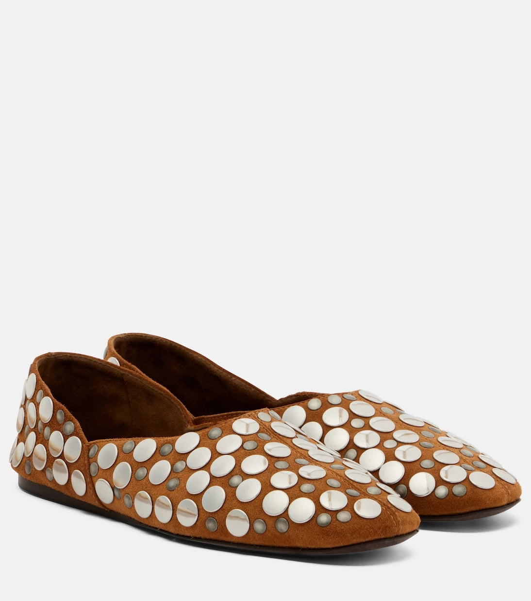 Khaite - Jane studded suede ballet flats