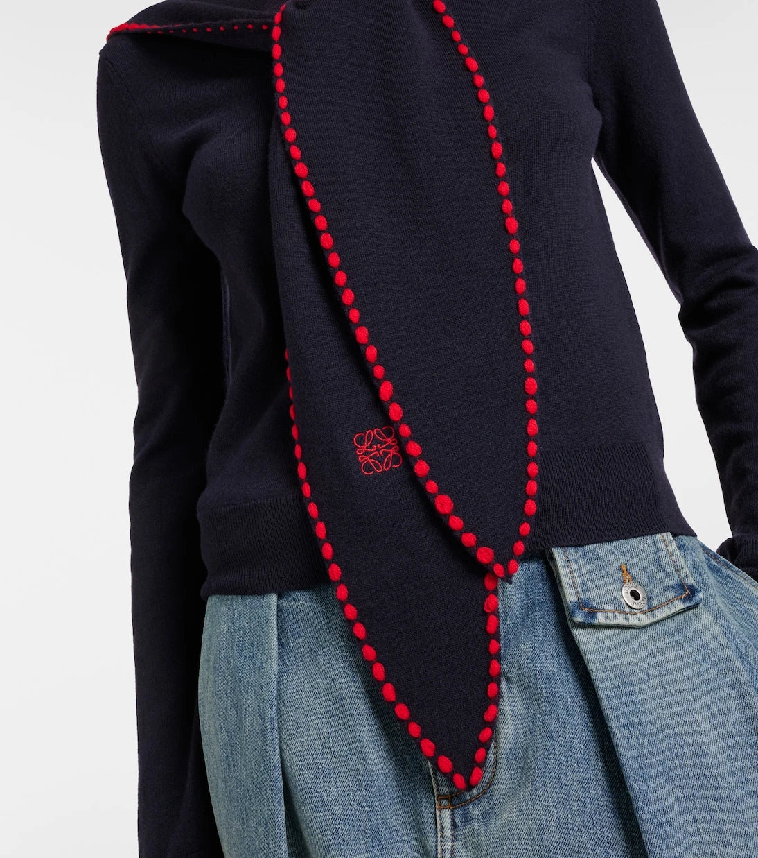 Loewe - Scarf-detail wool sweater