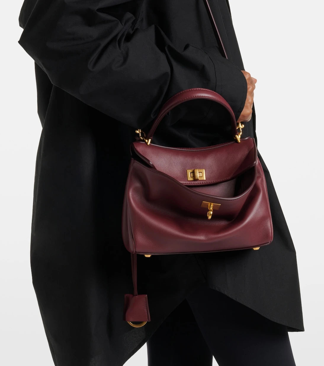 Balenciaga - حقيبة روديو توت صغيرة من الجلد