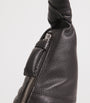 Medium Grained Leather Croissant Shoulder Bag BR490 DARK CHOCOLATE