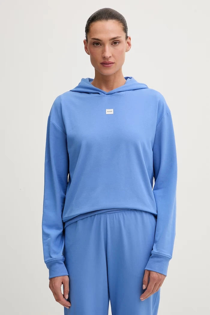 HUGO kadın kapüşonlu pamuklu sweatshirt SIGNATURE_HOODIE