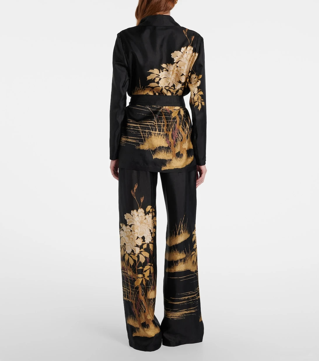 Max Mara - Mappa printed high-rise silk wide-leg pants