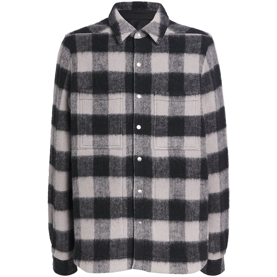Virgin Wool Check Overshirt