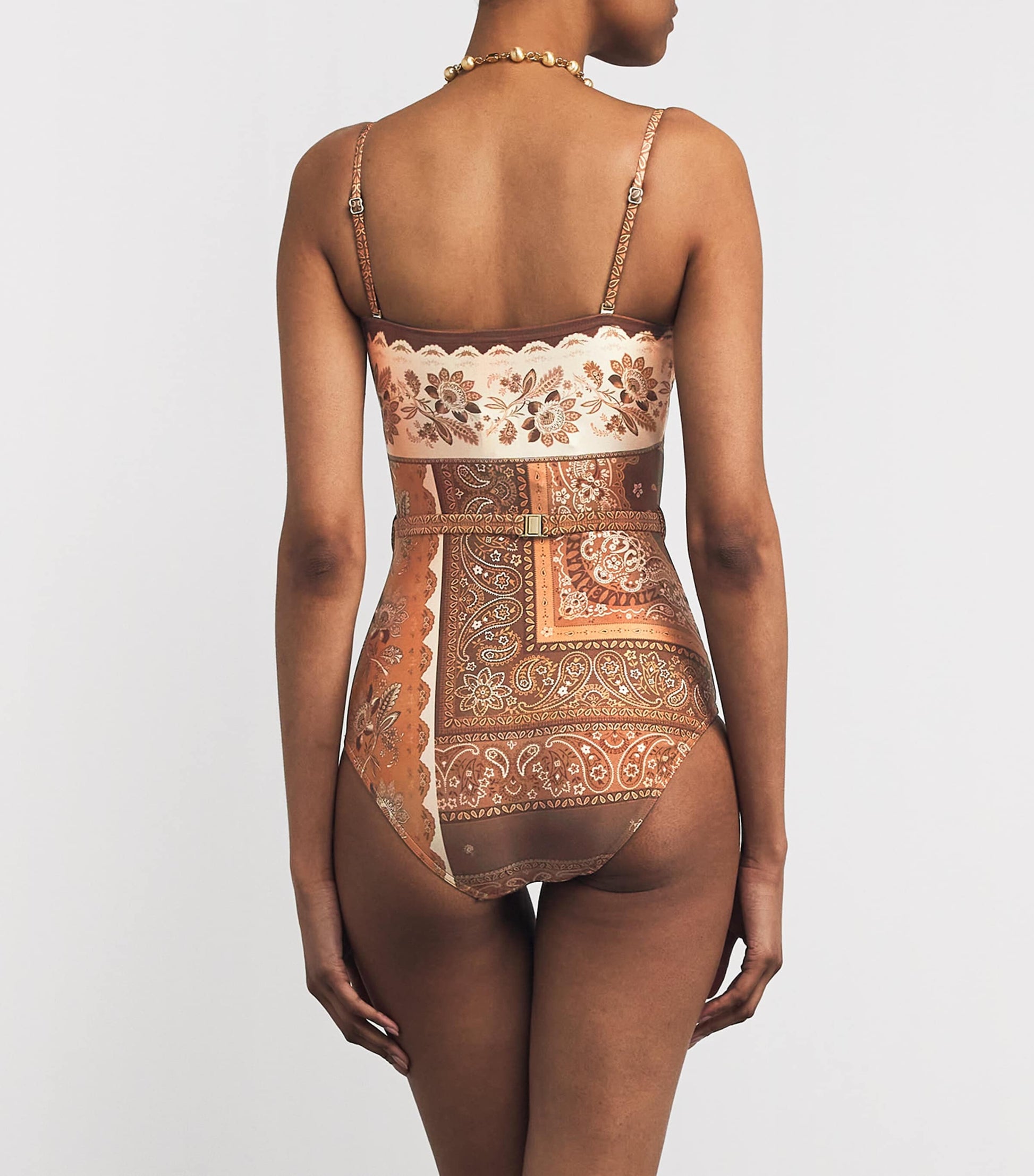 Zimmermann Brown Paisley Lucky Swimsuit