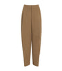 Victoria Beckham Brown Virgin Wool Sculptural Leg Trousers