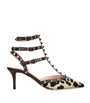 Valentino Garavani Brown Calf Hair Rockstud Pumps 65