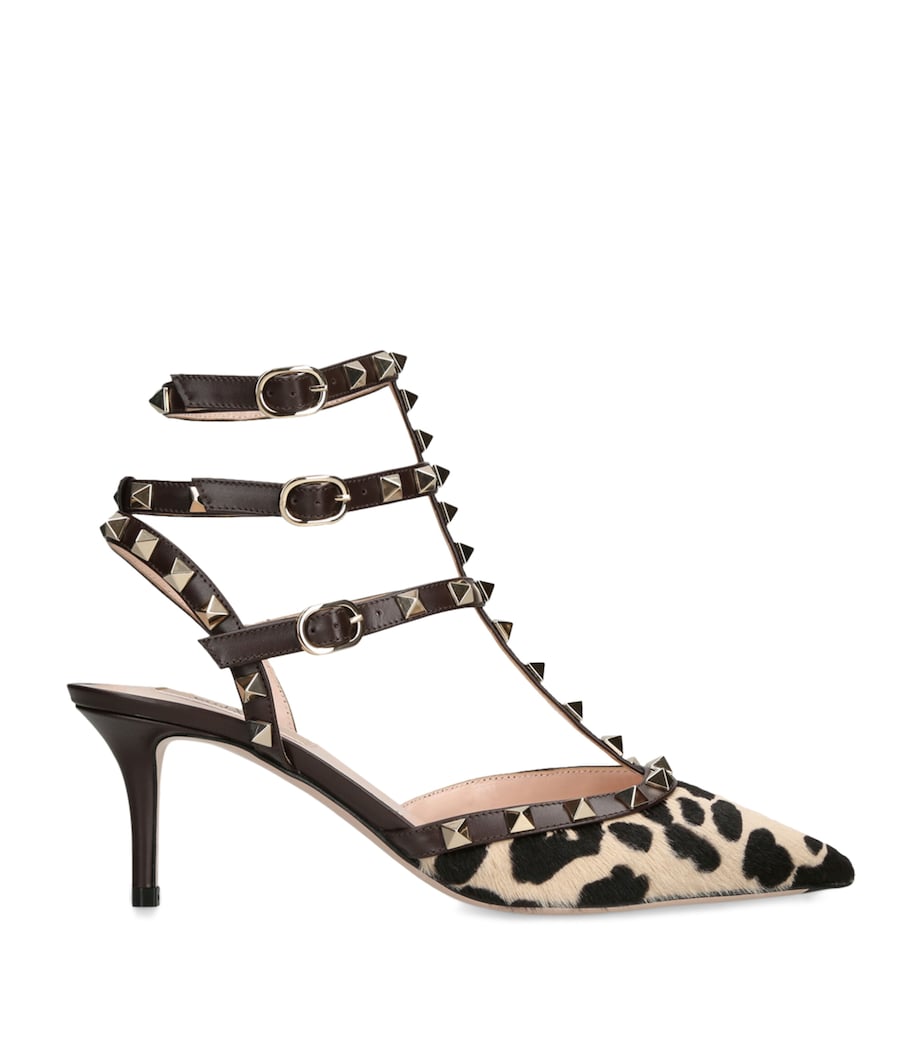 Valentino Garavani Brown Calf Hair Rockstud Pumps 65