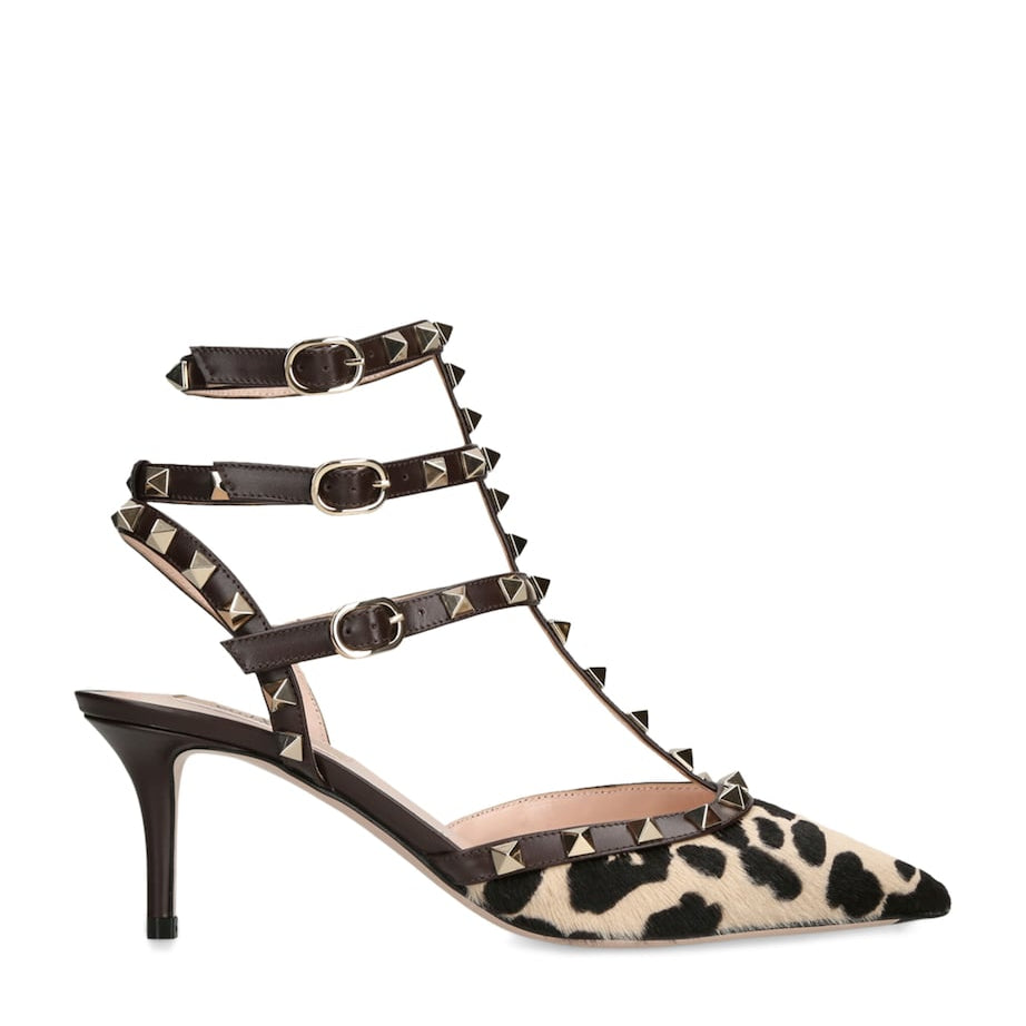 Valentino Garavani Brown Calf Hair Rockstud Pumps 65
