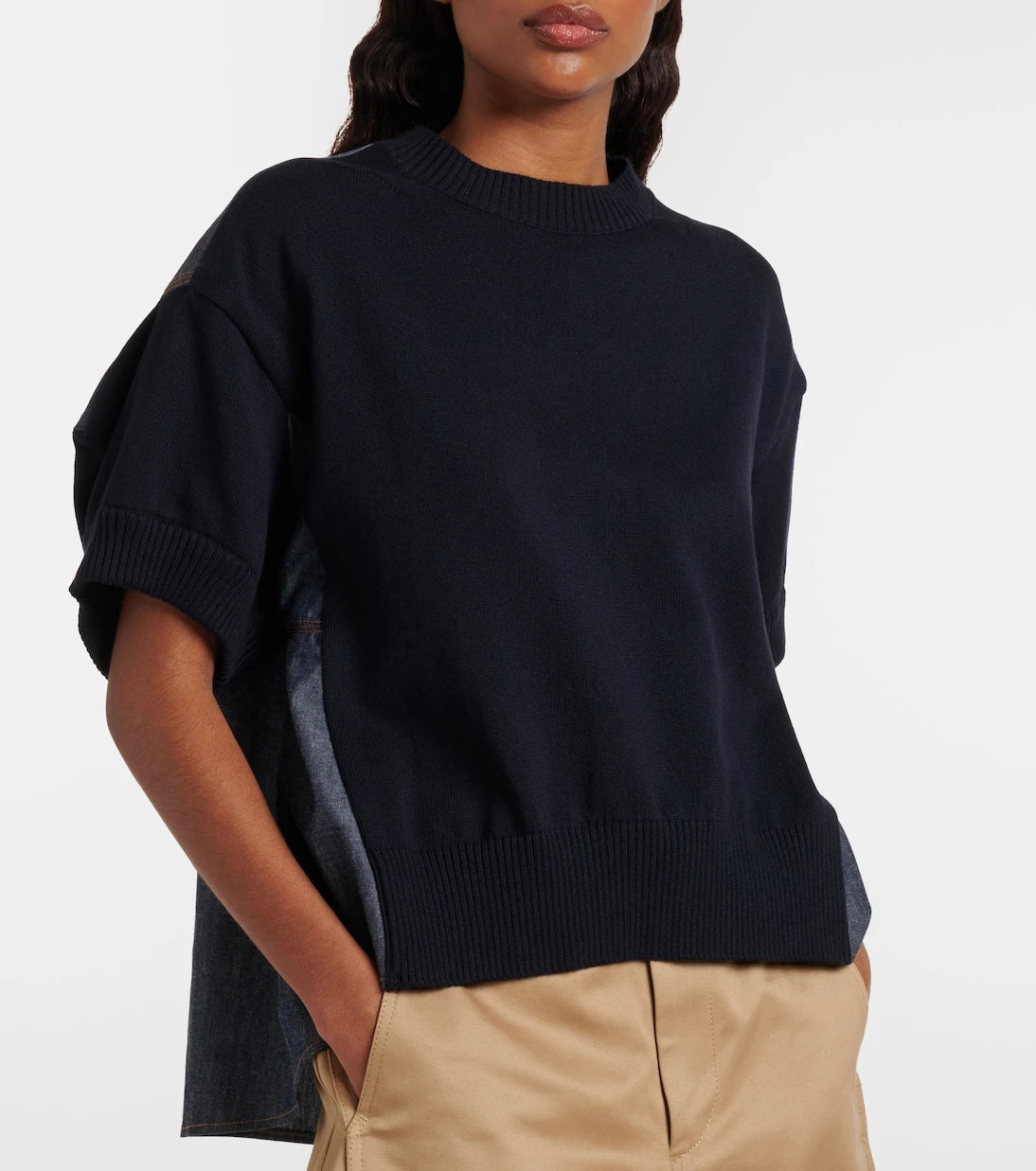 Sacai - Cotton-blend top