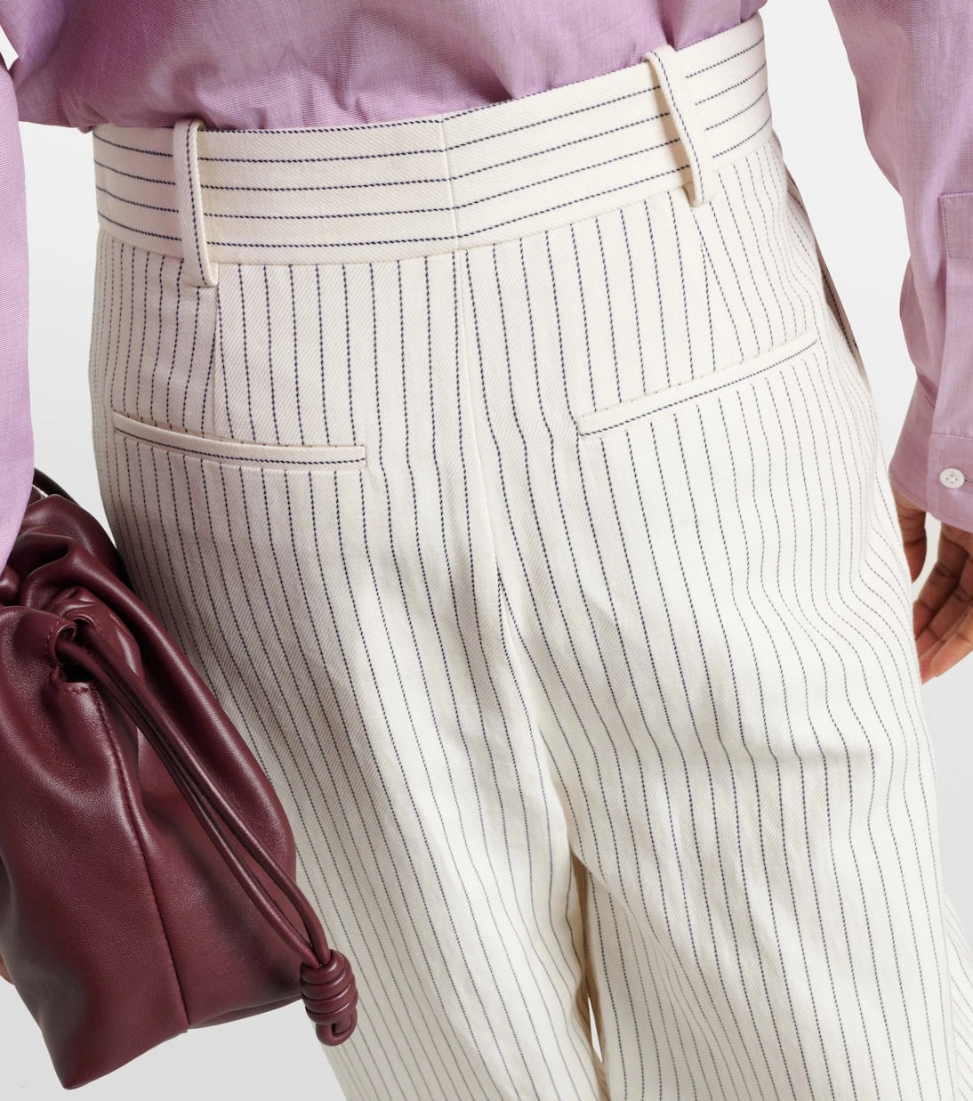 Frame - Mid-rise cotton and linen wide-leg pants