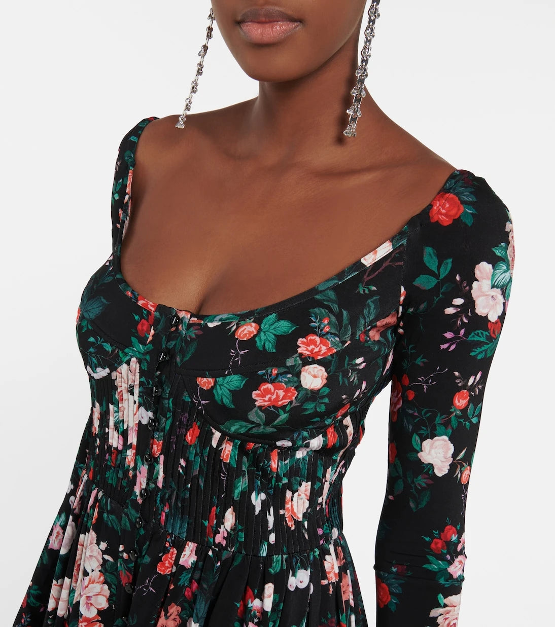 Rabanne - Floral corset maxi dress