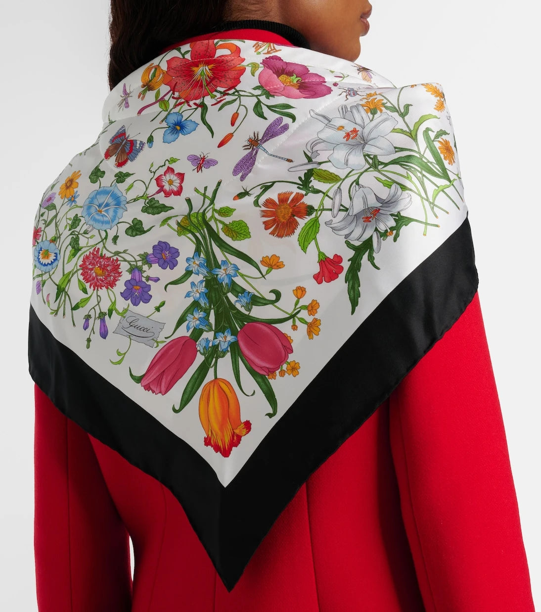 Gucci - Floral silk twill scarf