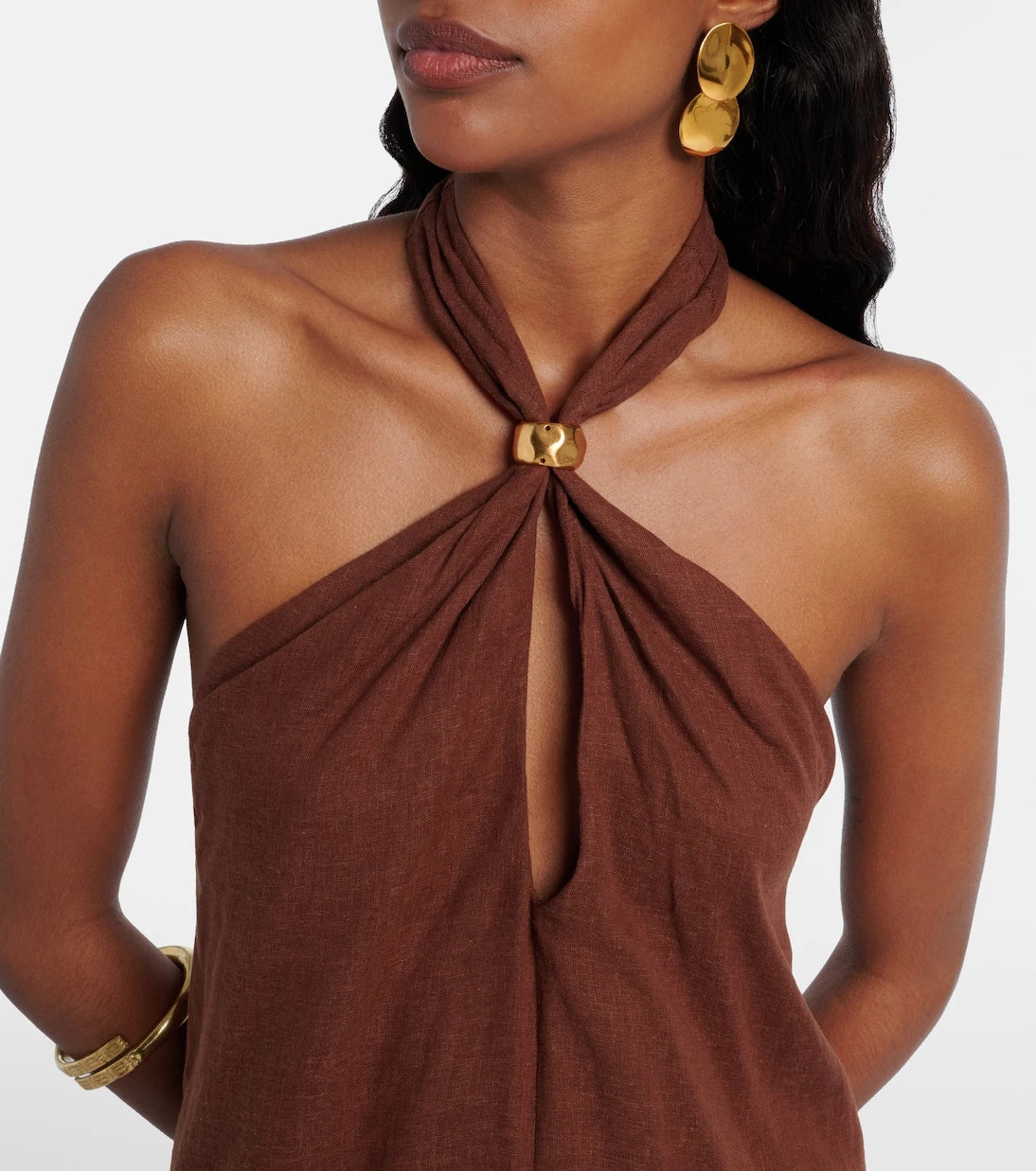 ViX Paula Hermanny - Astera halterneck linen-blend minidress