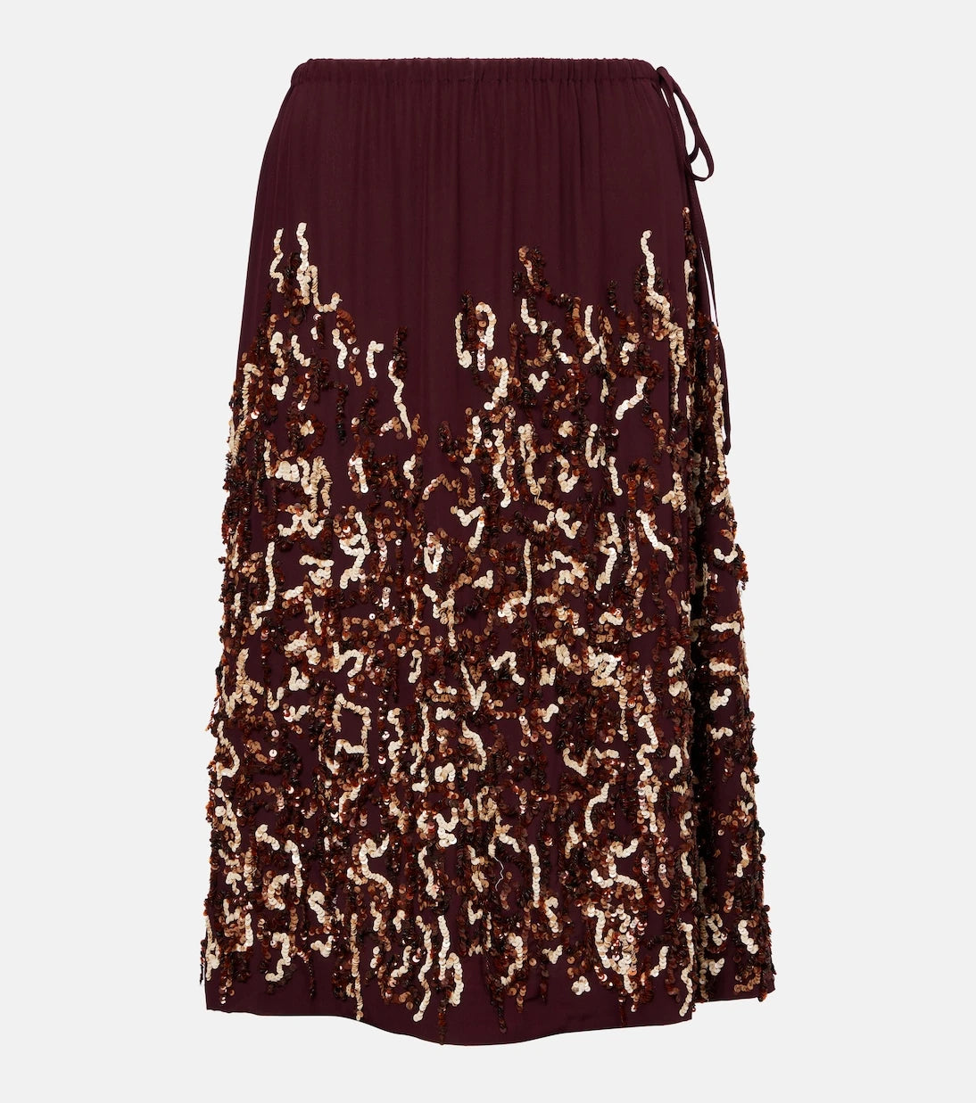 Dries Van Noten - Sequined silk midi skirt
