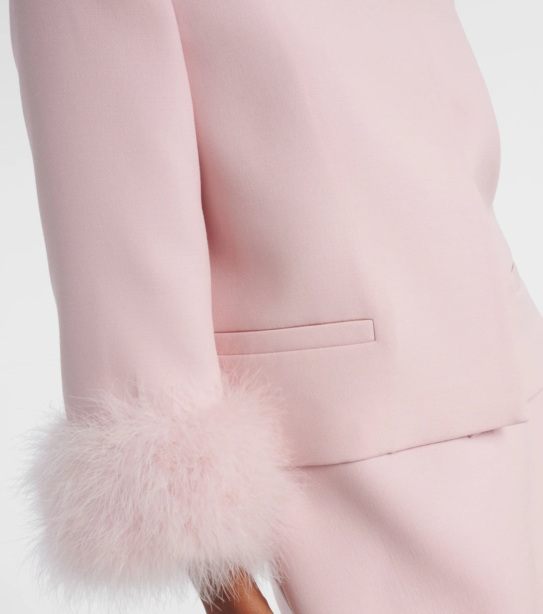 Valentino - Crepe Couture feather-trimmed blazer
