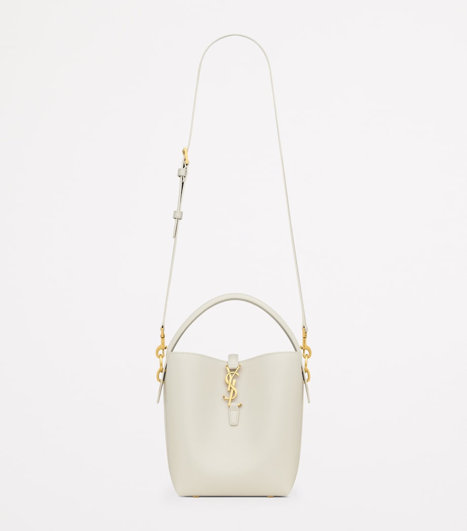 Saint Laurent White Small Calfskin Le 37 Bucket Bag