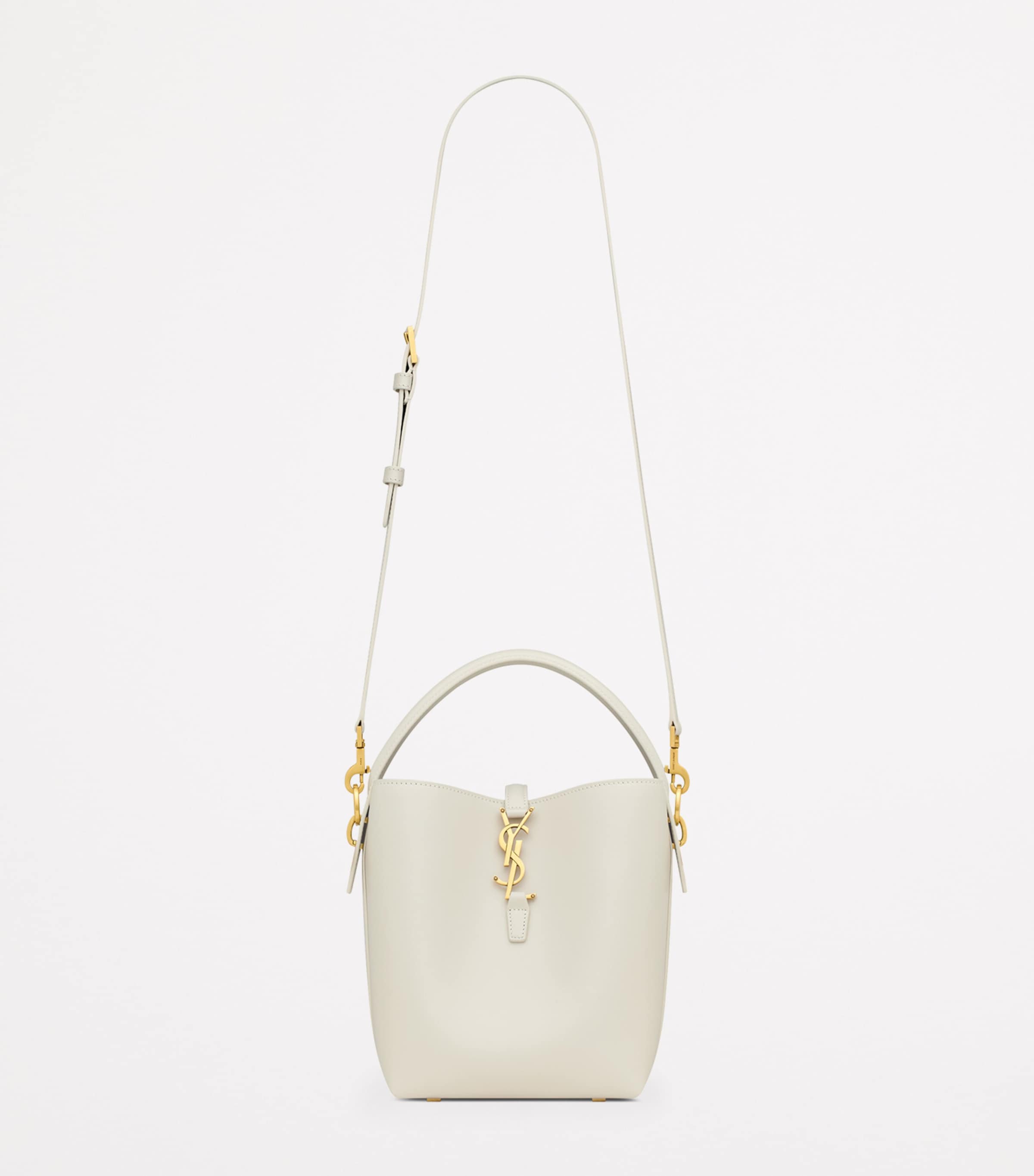 Saint Laurent White Small Calfskin Le 37 Bucket Bag