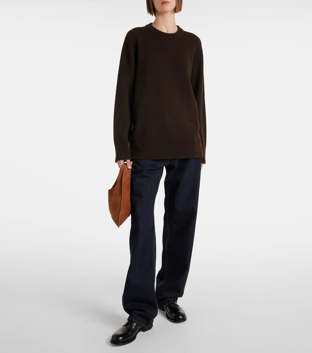 The Row - Bindle Small suede tote bag